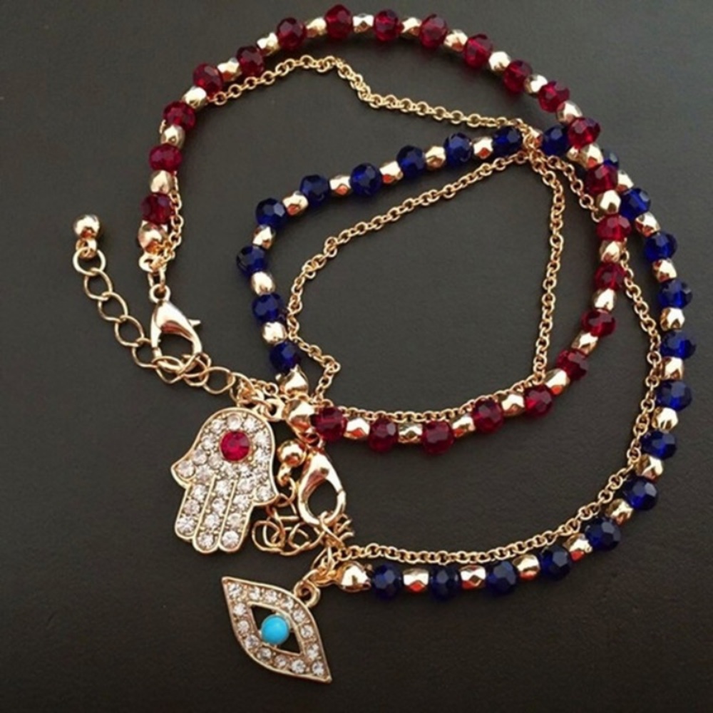✨Hamsa Hand and Lucky Evil Eye Beaded Bracelet1✨